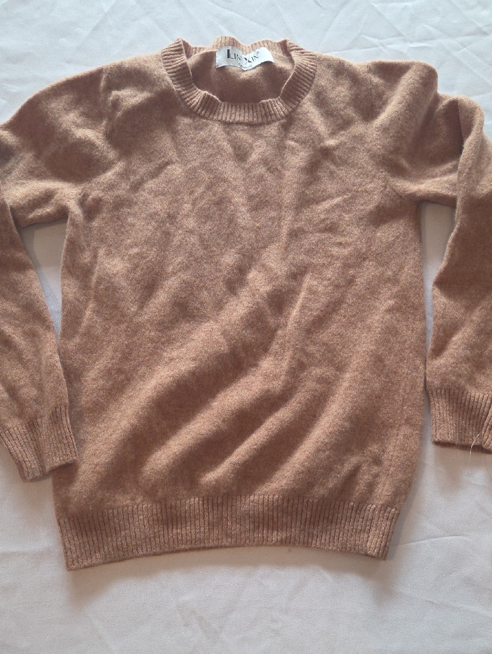 Lilla P Classic Crewneck Sweater in Camel Brown